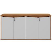 Balcão Para Escritório 04 Portas 160cm Com Chaves Unik A02 Freijó Branco - 7