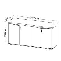 Balcão Para Escritório 04 Portas 160cm Com Chaves Unik A02 Freijó Branco - 9