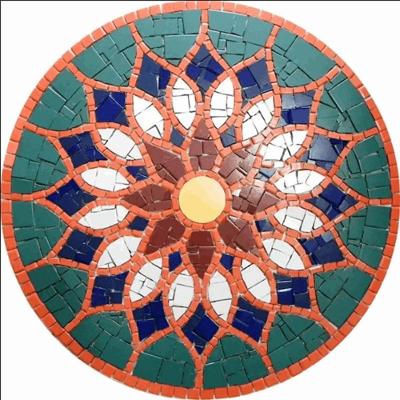 Mandala Indiana Piso Mosaico Vitral árabe Cerâmico Tamanho 80cm