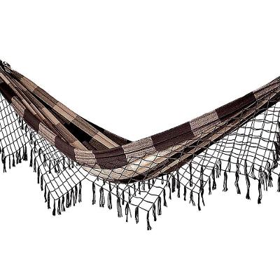 Rede De Dormir Casal Balanço De Algodão Caramelo Com Marrom