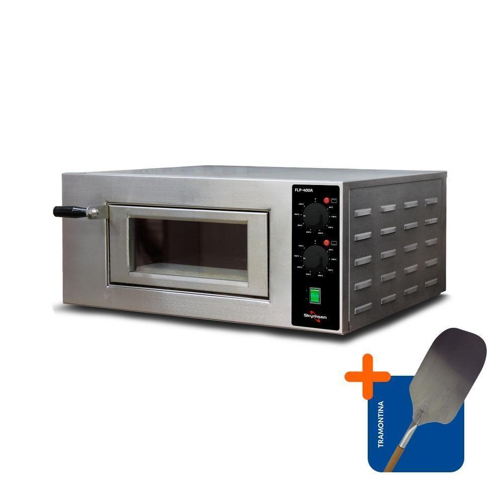 Forno Elétrico Lastro Profissional Pizzarias Analógico Pizza Flp-400a 220v Skymsen + Pá Para Pizza - 1