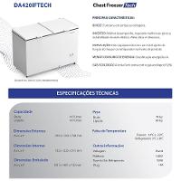 Freezer Refrigerador Inverter Horizontal Dupla Ação +8 A -22ºc 417l Da420if Tech - Metalfrio Bivolt - 6
