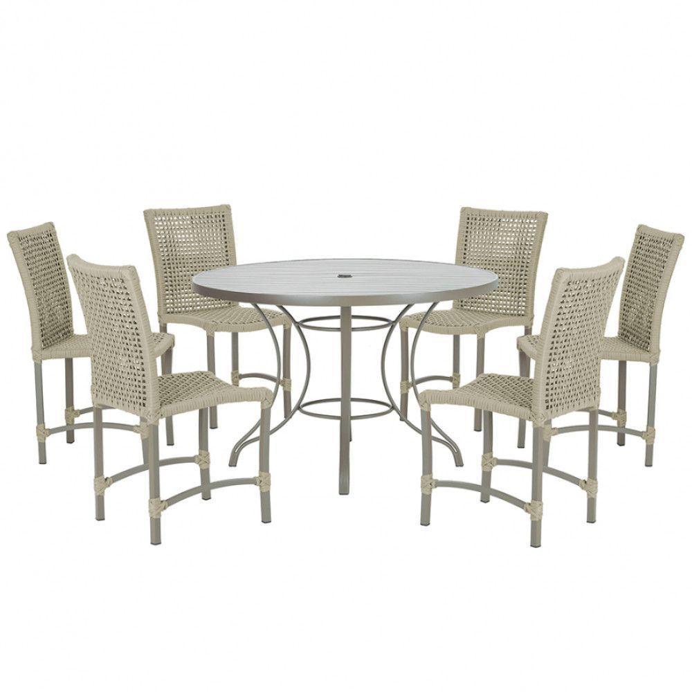 Mesa Ascoli 120 Cm Com 6 Cadeiras Cannes De Alumínio Trama Rami - 1