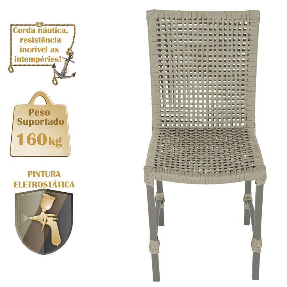 Mesa Ascoli 120 Cm Com 6 Cadeiras Cannes De Alumínio Trama Rami - 5