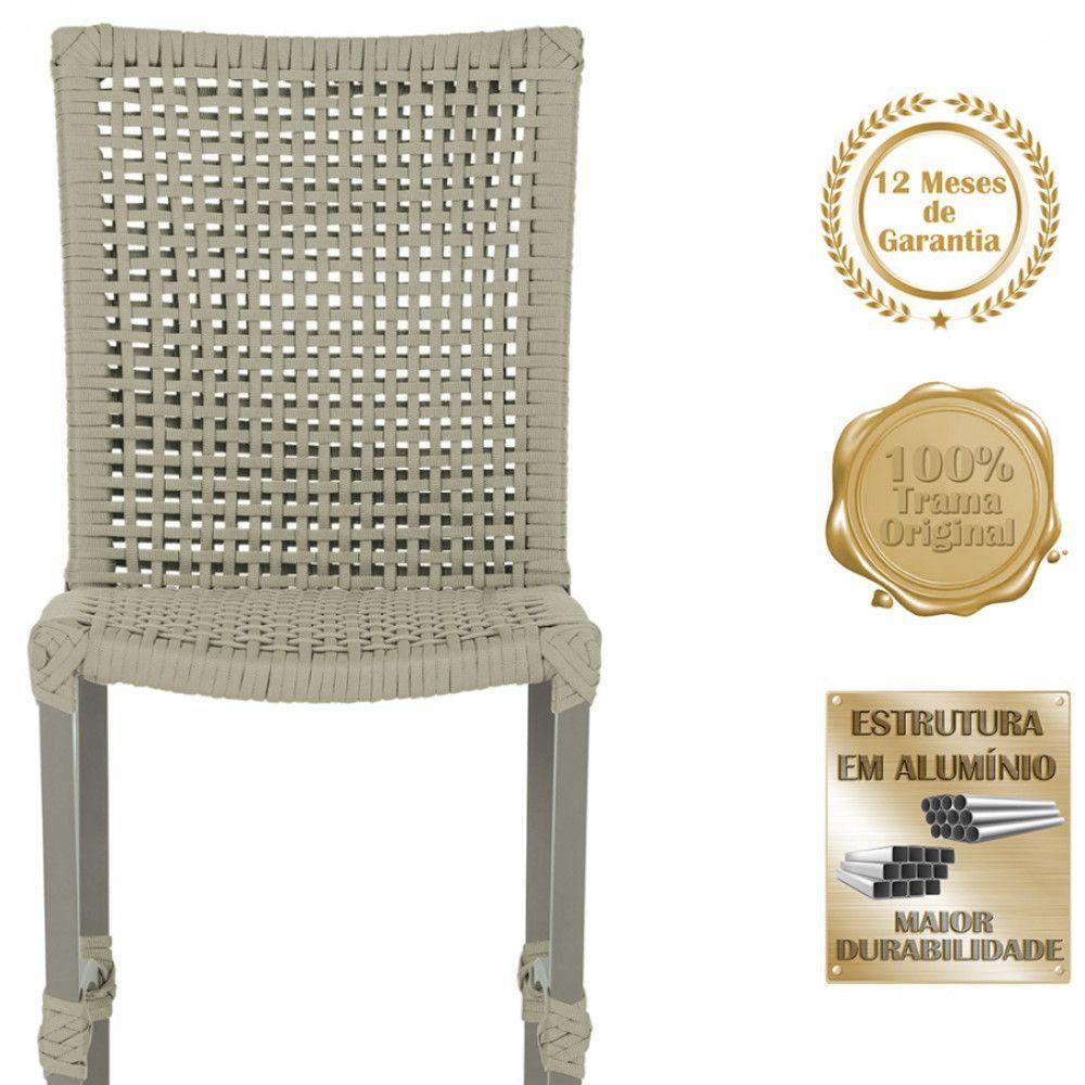 Mesa Ascoli 120 Cm Com 6 Cadeiras Cannes De Alumínio Trama Rami - 7