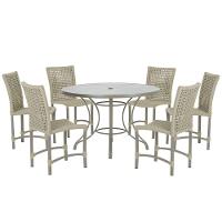 Mesa Ascoli 120 Cm Com 6 Cadeiras Cannes De Alumínio Trama Rami - 1