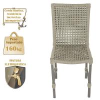 Mesa Ascoli 120 Cm Com 6 Cadeiras Cannes De Alumínio Trama Rami - 5