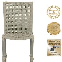 Mesa Ascoli 120 Cm Com 6 Cadeiras Cannes De Alumínio Trama Rami - 7