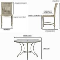 Mesa Ascoli 120 Cm Com 6 Cadeiras Cannes De Alumínio Trama Rami - 9