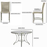 Mesa Ascoli 4 Cadeiras Cannes De Alumínio Fendi Trama Rami - 8