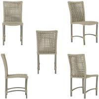 Mesa Ascoli 4 Cadeiras Cannes De Alumínio Fendi Trama Rami - 10