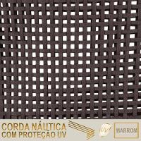 Mesa Ascoli 120 Cm Com 6 Cadeiras Cannes De Alumínio Trama Marrom - 2