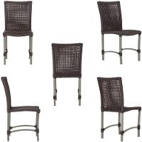 Mesa Ascoli 120 Cm Com 6 Cadeiras Cannes De Alumínio Trama Marrom - 10