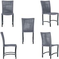 Mesa Ascoli Com 4 Cadeiras Cannes De Alumínio Trama Prata - 3