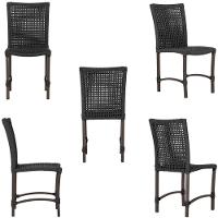 Mesa Ascoli 120 Cm Com 6 Cadeiras Cannes De Alumínio Trama Preto - 10