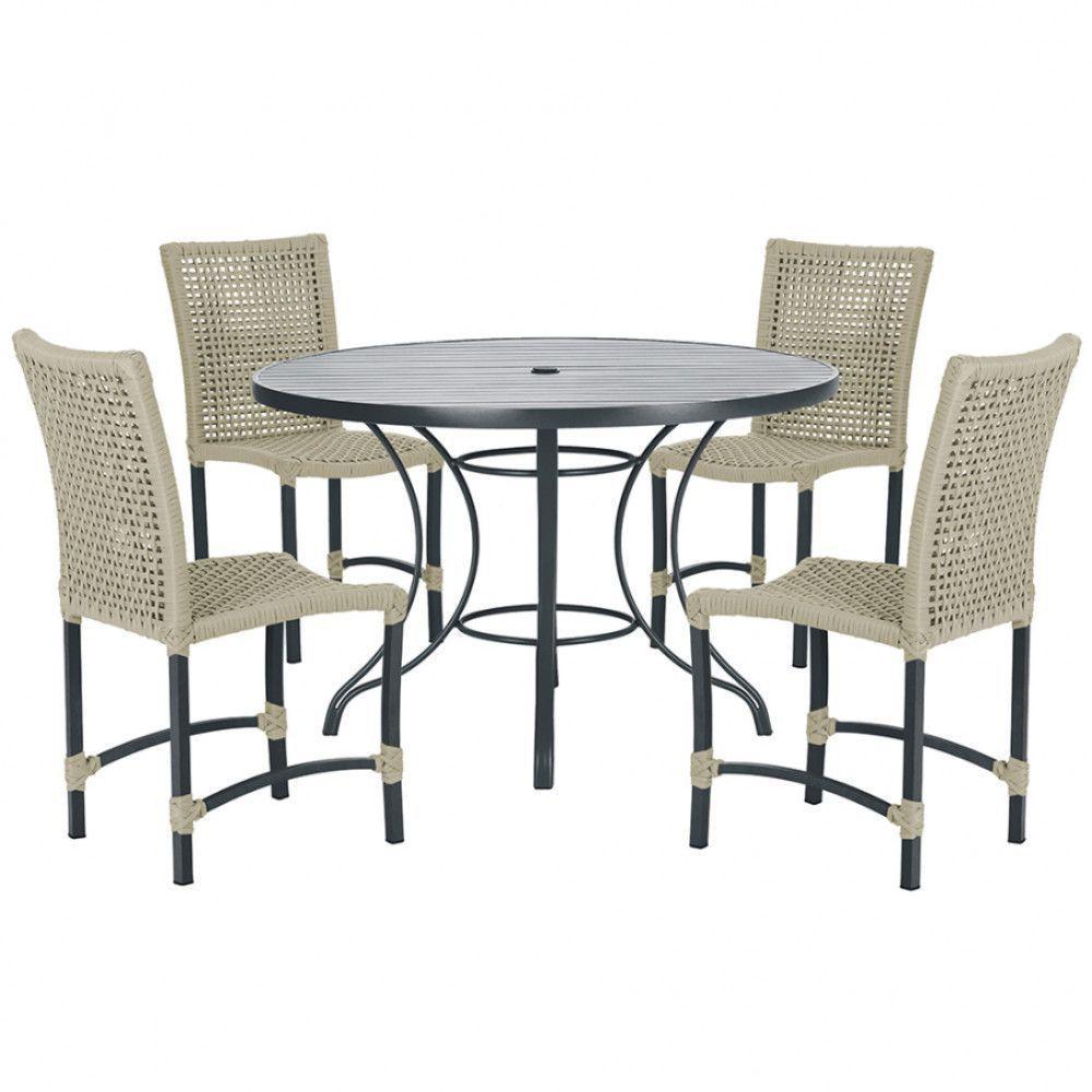 Mesa Ascoli Com 4 Cadeiras Cannes De Alumínio Trama Rami - 10