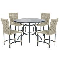 Mesa Ascoli Com 4 Cadeiras Cannes De Alumínio Trama Rami - 1