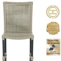 Mesa Ascoli Com 4 Cadeiras Cannes De Alumínio Trama Rami