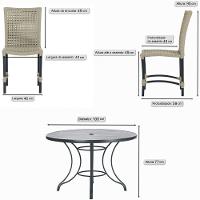 Mesa Ascoli Com 4 Cadeiras Cannes De Alumínio Trama Rami - 8