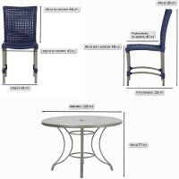 Mesa Ascoli 120 Cm Com 6 Cadeiras Cannes De Alumínio Trama Azul - 9