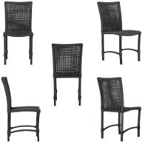 Mesa Ascoli 120 Cm Com 6 Cadeiras Cannes De Alumínio Trama Preto - 3