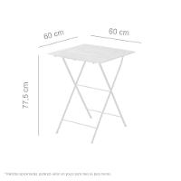 Mesa Dobrável 60 X 60 Cm Em Ferro E Madeira Maciça Envernizada - Branca - 2