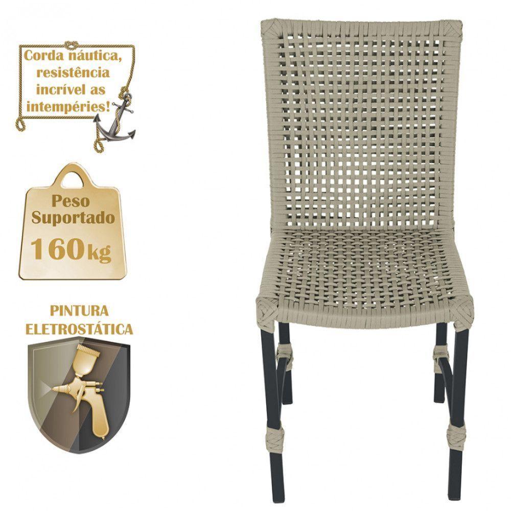 Mesa Ascoli 120 Cm Com 6 Cadeiras Cannes De Alumínio Trama Rami - 5