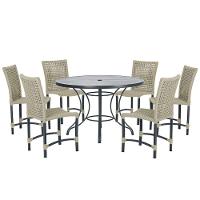 Mesa Ascoli 120 Cm Com 6 Cadeiras Cannes De Alumínio Trama Rami - 1