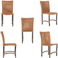 Mesa Ascoli 120 Cm Com 6 Cadeiras Cannes De Alumínio Trama Terra Cota - 2