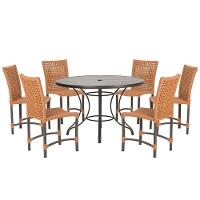 Mesa Ascoli 120 Cm Com 6 Cadeiras Cannes De Alumínio Trama Terra Cota - 8