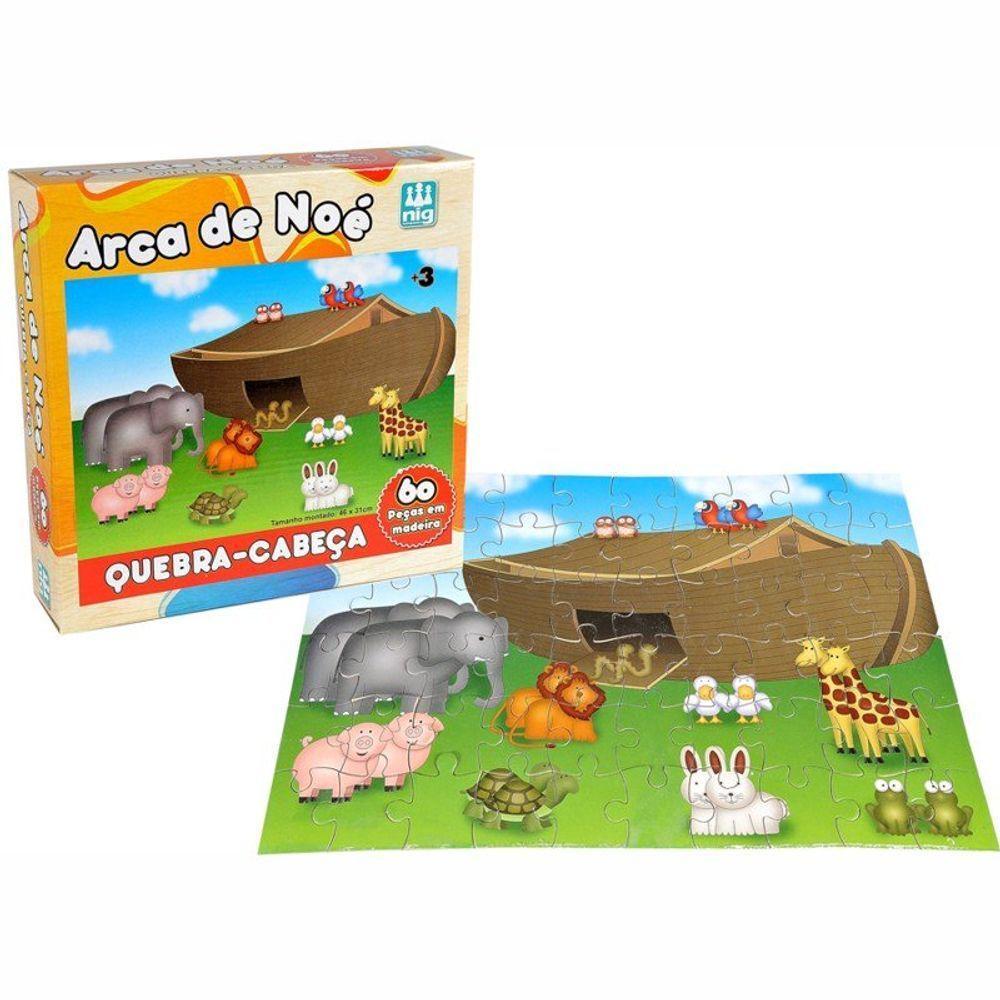 Quebra-cabeça Em Madeira - Arca De Noé - 60 Peças - 1