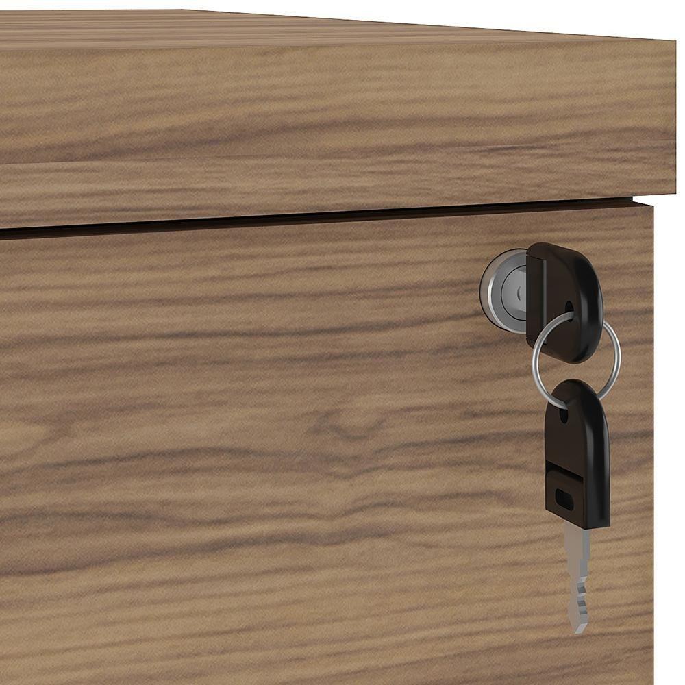 Gaveteiro Para Escritório Com Rodízios 03 Gavetas Unik A02 Nogal Preto - Lyam Decor - 2