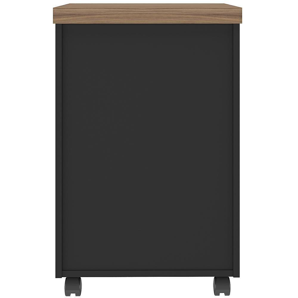 Gaveteiro Para Escritório Com Rodízios 03 Gavetas Unik A02 Nogal Preto - Lyam Decor - 5