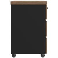 Gaveteiro Para Escritório Com Rodízios 03 Gavetas Unik A02 Nogal Preto - Lyam Decor - 3