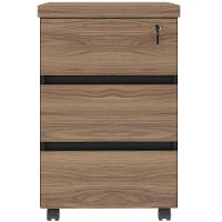 Gaveteiro Para Escritório Com Rodízios 03 Gavetas Unik A02 Nogal Preto - Lyam Decor - 7