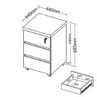 Gaveteiro Para Escritório Com Rodízios 03 Gavetas Unik A02 Nogal Preto - Lyam Decor - 8