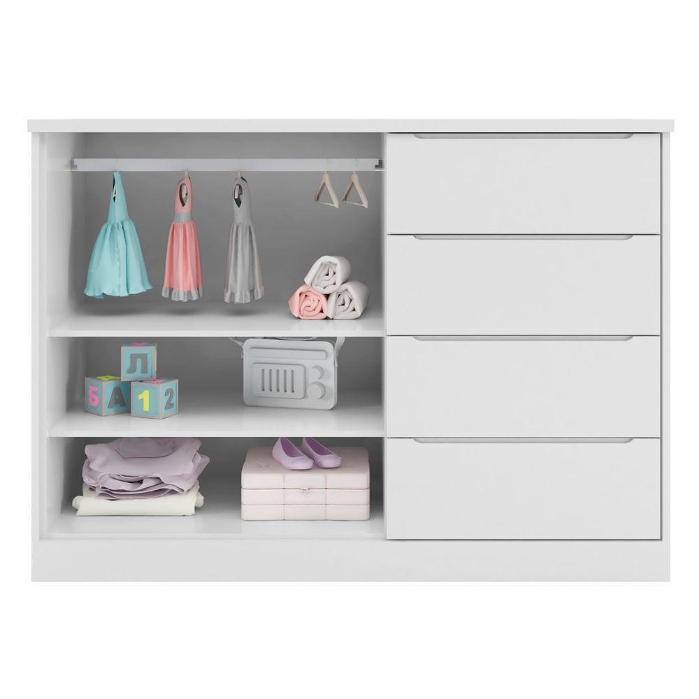 Gaveteiro Com 4 Gavetas E 1 Porta Island Branco - 2