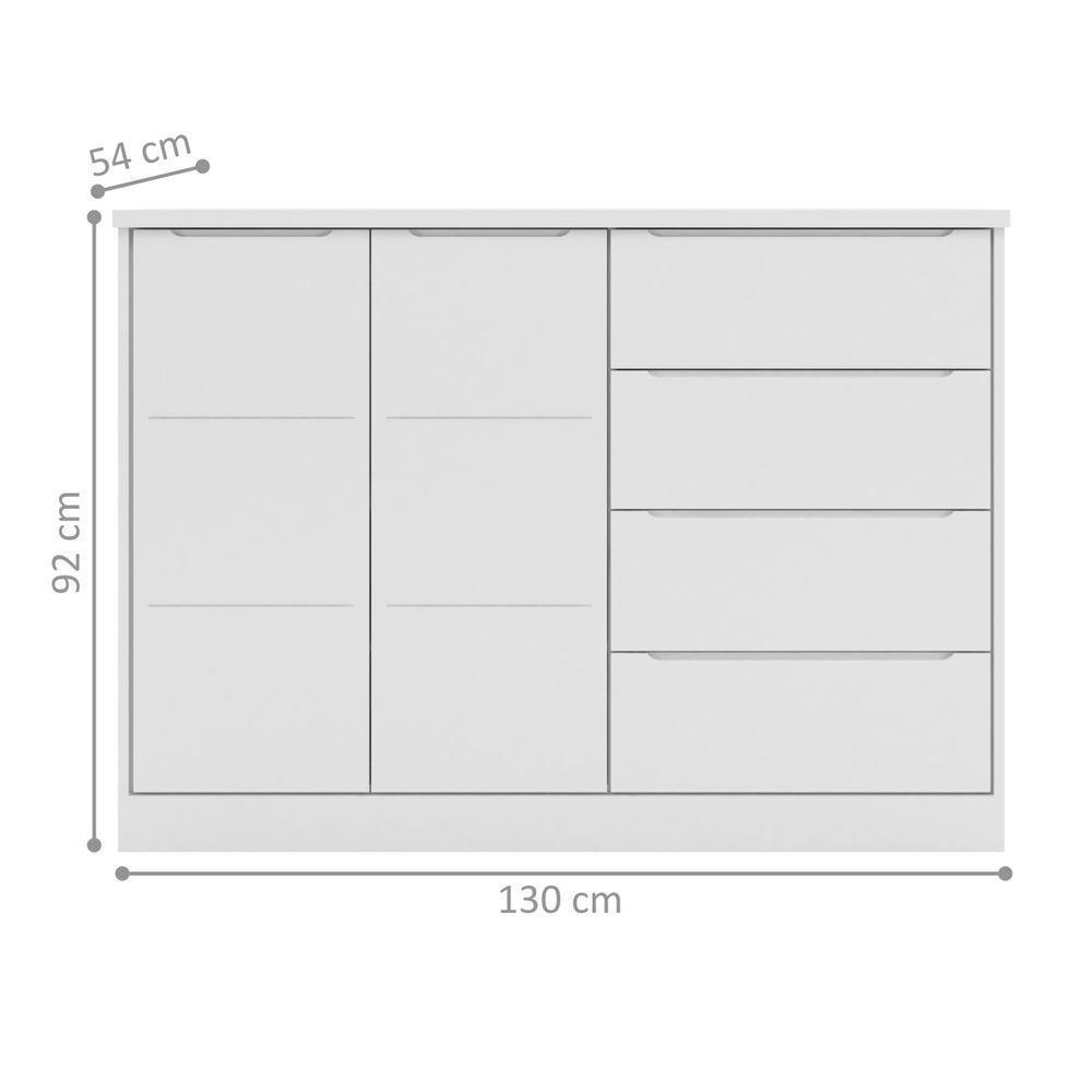 Gaveteiro Com 4 Gavetas E 1 Porta Island Branco - 4