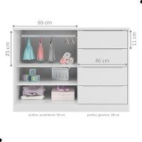 Gaveteiro Com 4 Gavetas E 1 Porta Island Branco - 3