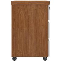 Gaveteiro Para Escritório Com Rodízios 03 Gavetas Unik A02 Freijó Branco - Lyam Decor - 2