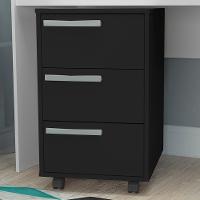 Gaveteiro Para Escritorio Gamer 3 Gavetas E 4 Rodizios Preto B26 Novam Preto - 9