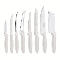 Jogo De Facas Tramontina Plenus Em Aço Inox Cabos De Polipropileno Branco 8 Peças - 1