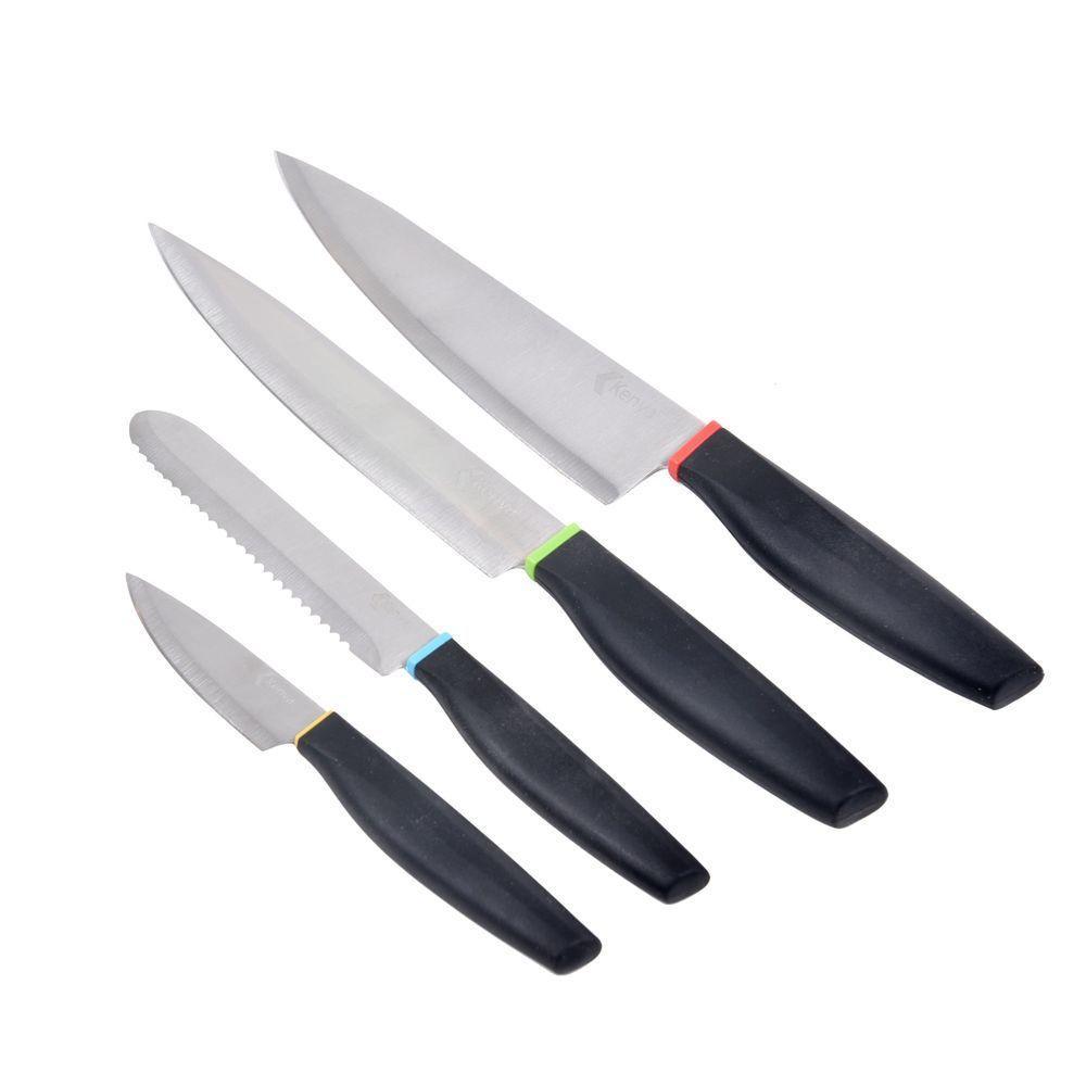 Conjunto De 4 Facas Kitchen Em Aço Inox Kenya - 4