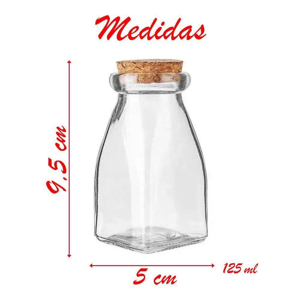 Kit 4 Frascos Garrafas De Vidro Com Rolha Lembrancinha 125ml - 2