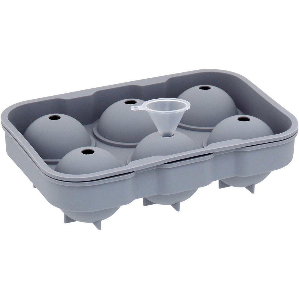 Forma De Gelo Bola Com Funil Silicone 5x13x18cm Cinza - 1