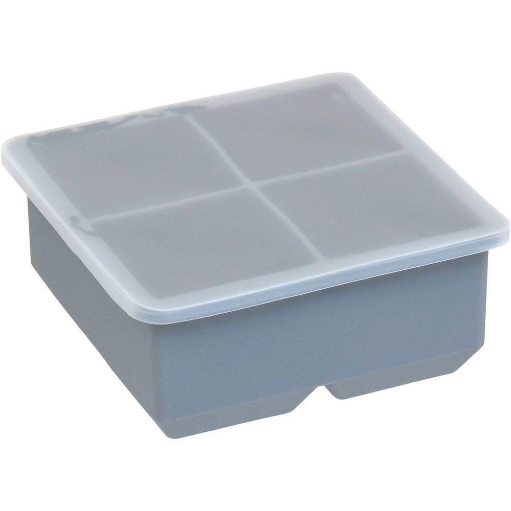 Forma De Gelo Com Tampa Silicone 5x11x11cm Cinza - 1