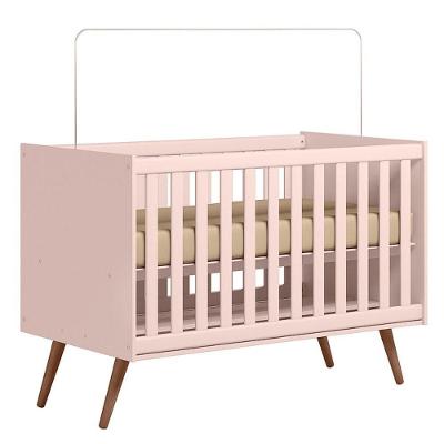 Berço Mini Cama Infantil Q Encanto Sem Colchão Mdp-mdf Retrô Rosa
