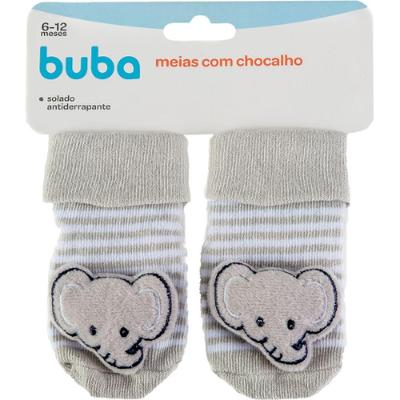 Meia Com Chocalho Elefantinho Antiderrapante - Buba 12730