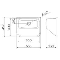 Tanque De Parede Docol Monobloco 017042ch 55x45 Inox Alto Brilho - 2