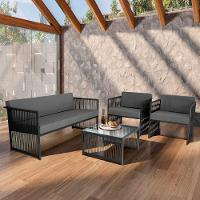 Conjunto Para área Externa De Corda Náutica Preto-cinza - 1